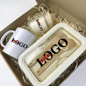 Подарунковий набір з логотипом – Чашка + Ланчбокс + Свічка Подарунковий набір з логотипом – Чашка + Ланчбокс + Свічка